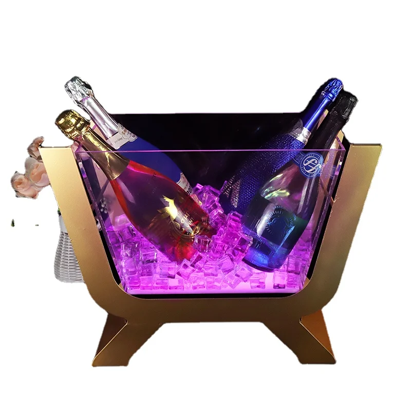 

Laser Engraving Bottle Holder Customized Led Ice Bucket Spirits Holder for KTV Bars and Clubs