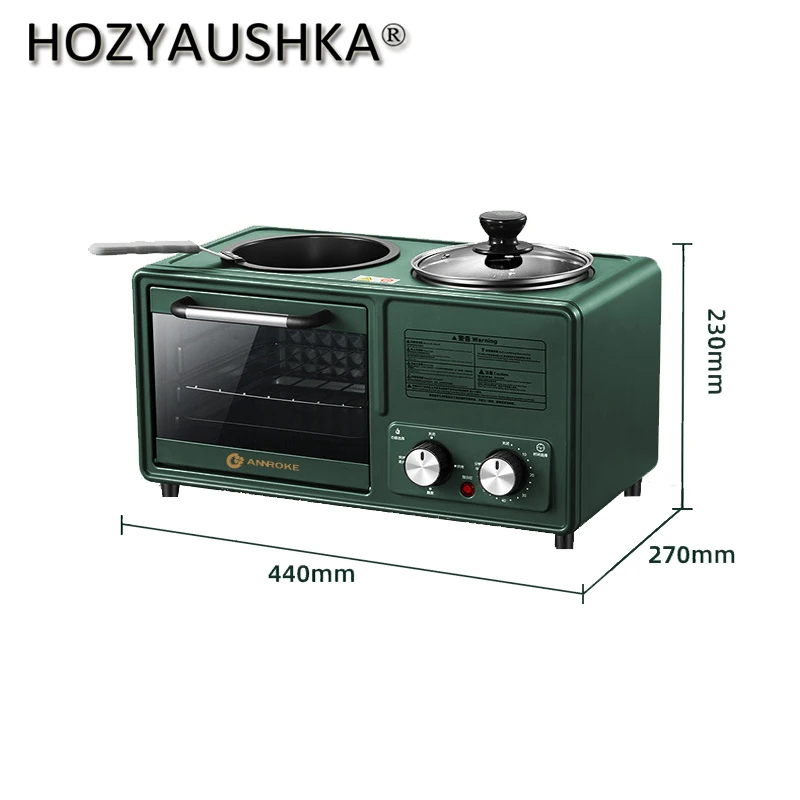 آلة الإفطار أربعة في واحد متعددة الوظائف ، آلة الإفطار مع محمصة 8 لتر