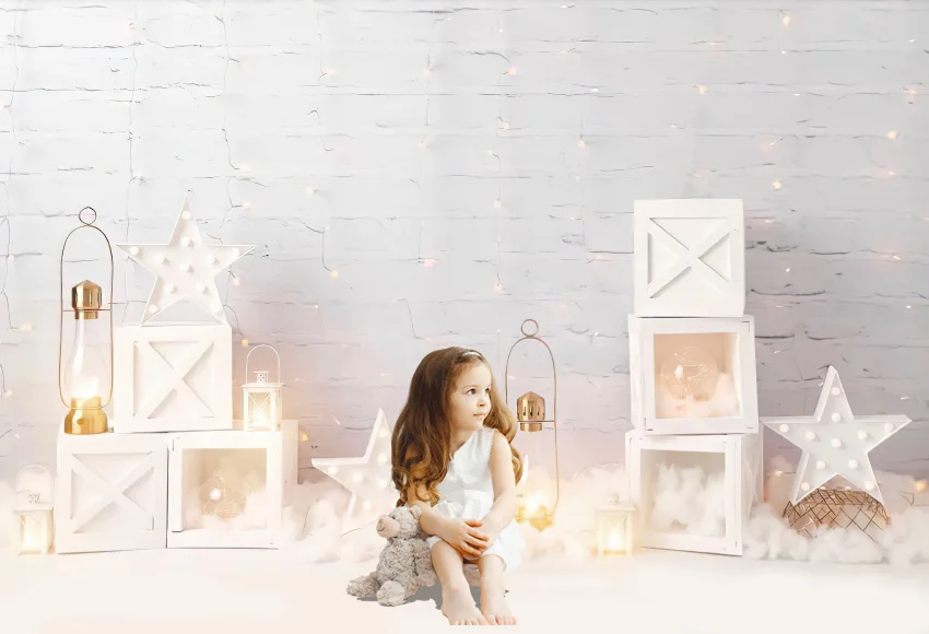 Mehofond Sinh Nhật Cho Bé Phông Nền Twinkle Sao Nhỏ Tường Gạch Chụp Ảnh Nền Phòng Thu Photozone Photocall Trang Trí