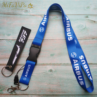 2 PCS Boeing 737 Sleutelhange Cessna Keychain Airbus Neck Strap Pilot Chaveiro llavero Lanyard for ID Card Holder for Pilot