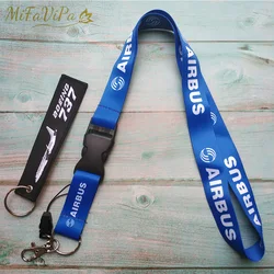 2 PCS Boeing 737 Sleutelhange Cessna Keychain Airbus Neck Strap Pilot Chaveiro llavero Lanyard for ID Card Holder for Pilot