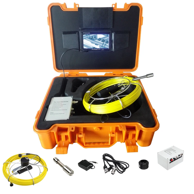 

40m High Elasticity Cable Sewer Pipeline Drain Inspection System 23mm Endoscope Video Camera 7'' Color Screen Monitor With DVR