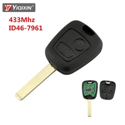 YIQIXIN 2 Buttons VA2 Blade Remote Car Key 433 MHz ID46 7961 Transponder Chip ASK For Peugeot 106 206 306 307 207 407 Partner