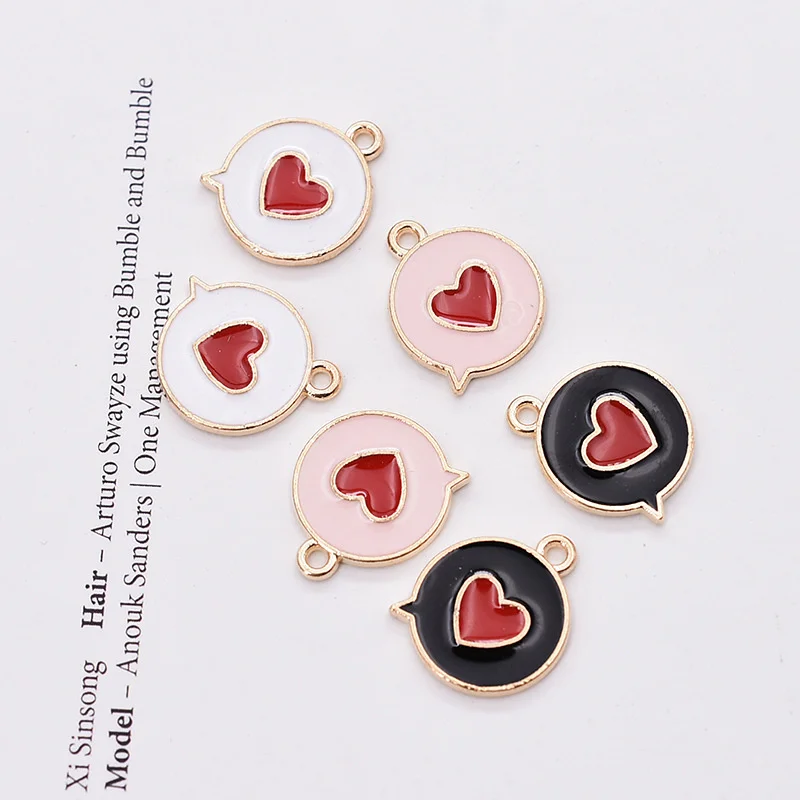 

10pcs New Cartoon Heart Bubble Charms DIY Handmade Necklace Earring Bracelet Jewelry Making Accessories Findings