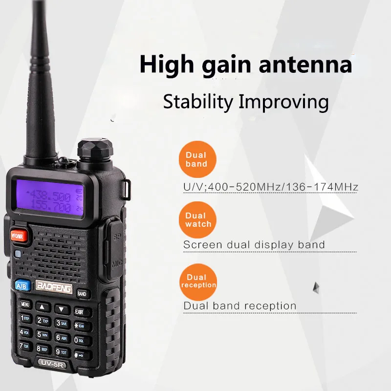 Imagem -05 - Baofeng-novo Walkie Talkie Peças Rádio Amador e Receptor hf Uv5r para 136174mhz e 400520mhz Duas Vias Uhf Vhf