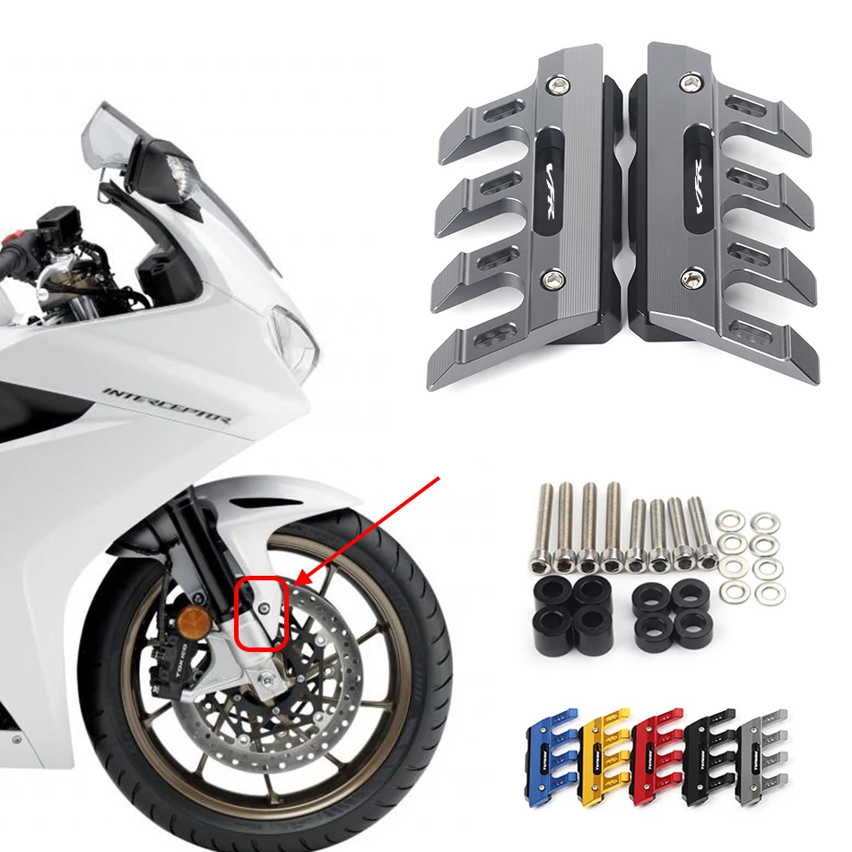 For Honda VFR800F VFR800X VFR 800F 800X Motorcycle CNC Accessories Mudguard Side Protection Front Fender Anti-Fall Slider