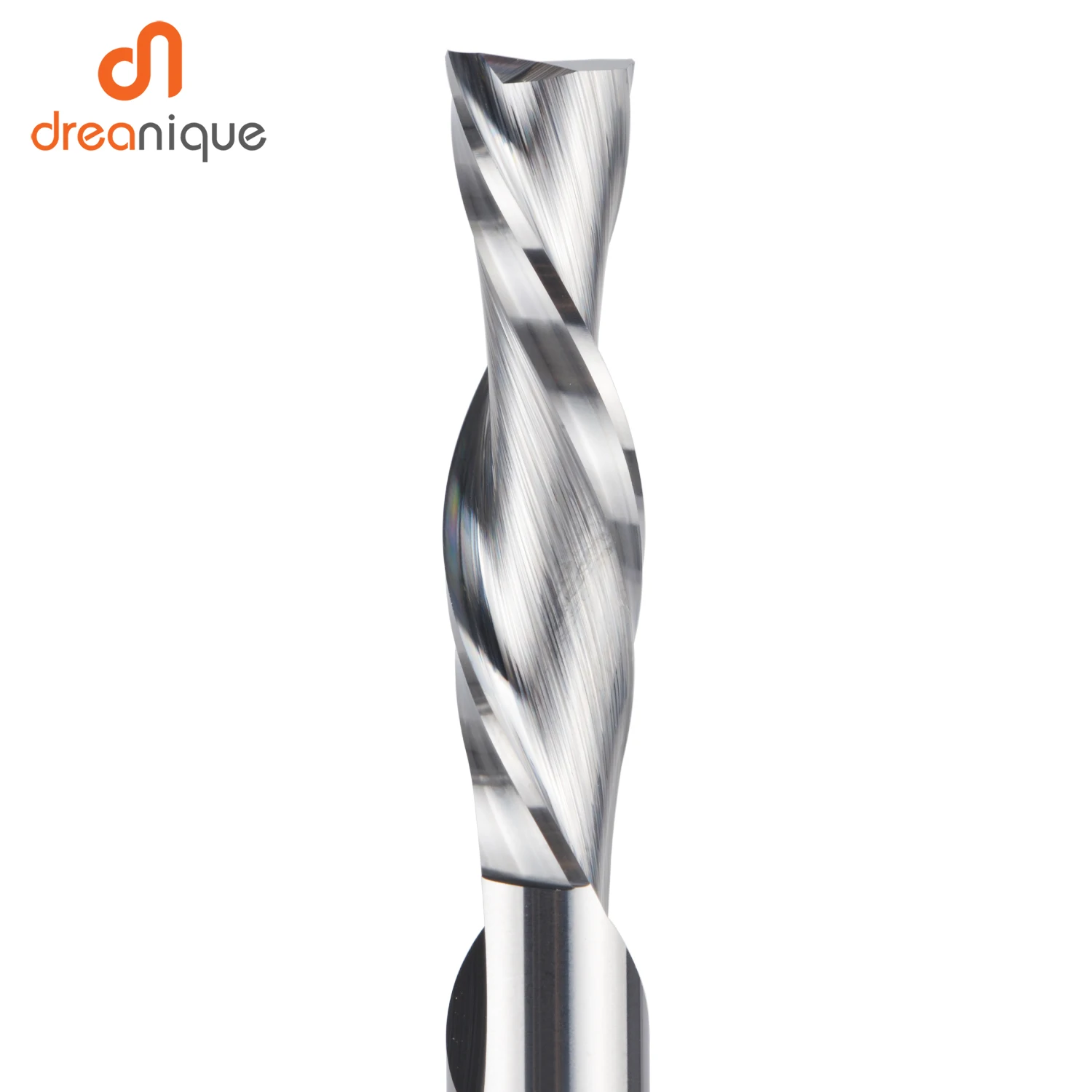 Dreanique 1pc Solid Carbide Milling Cutter 3.175 4 6 8mm 2 Flute Spiral Router Bit Carbide End Mill  Wood MDF Down cut