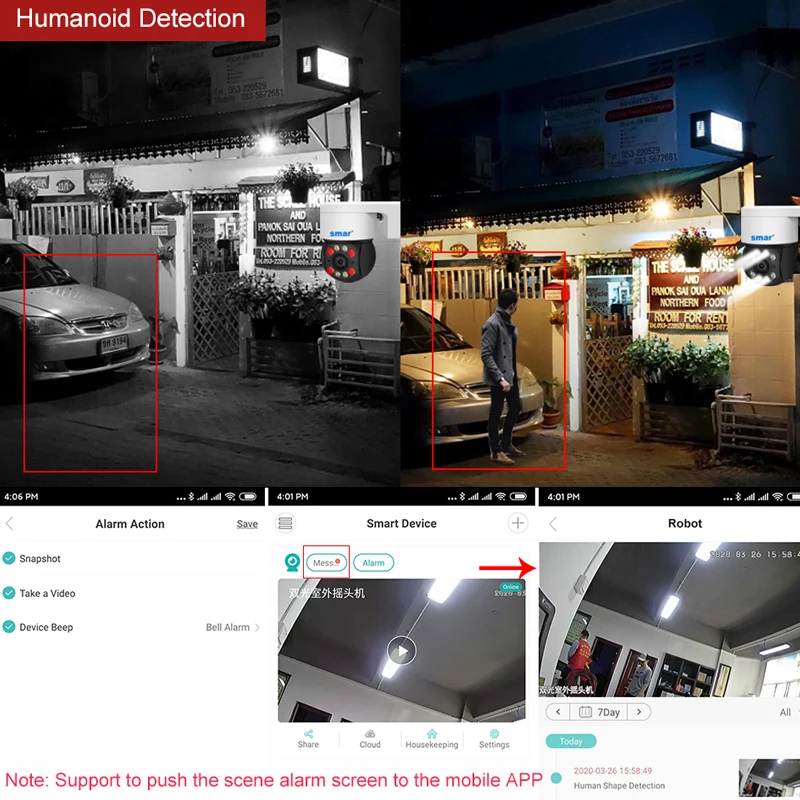 Smar POE PTZ Camera 1080P Outdoor Two Way Audio  AI Human Detect Full Color Night Vision Speed Dome Camera  Home Security