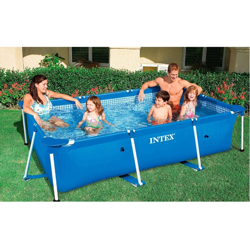 

Pvc Large Swimming Pool Outdoor Indoor Party Game Toy Family Metal Frame Steel Tube Rectangular Square Bracket above ground filt