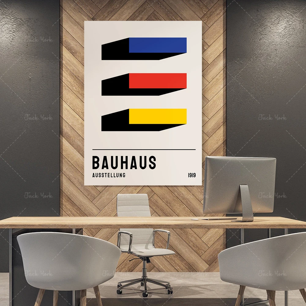 After Bauhaus Poster, Bauhaus Exhibition Poster, Bauhaus Wall Art, Walter Gropius Print Premium, Bauhaus Ausstellung 1919,