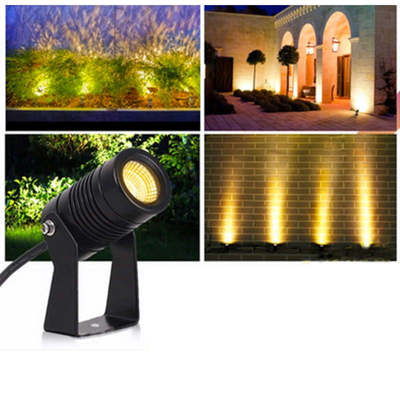 LED COB Garden Lighting 1W 3W 5W Outdoor Spike Lawn Lamp Waterproof Lighting Led Light Garden Path Spotlights AC220V DC12V