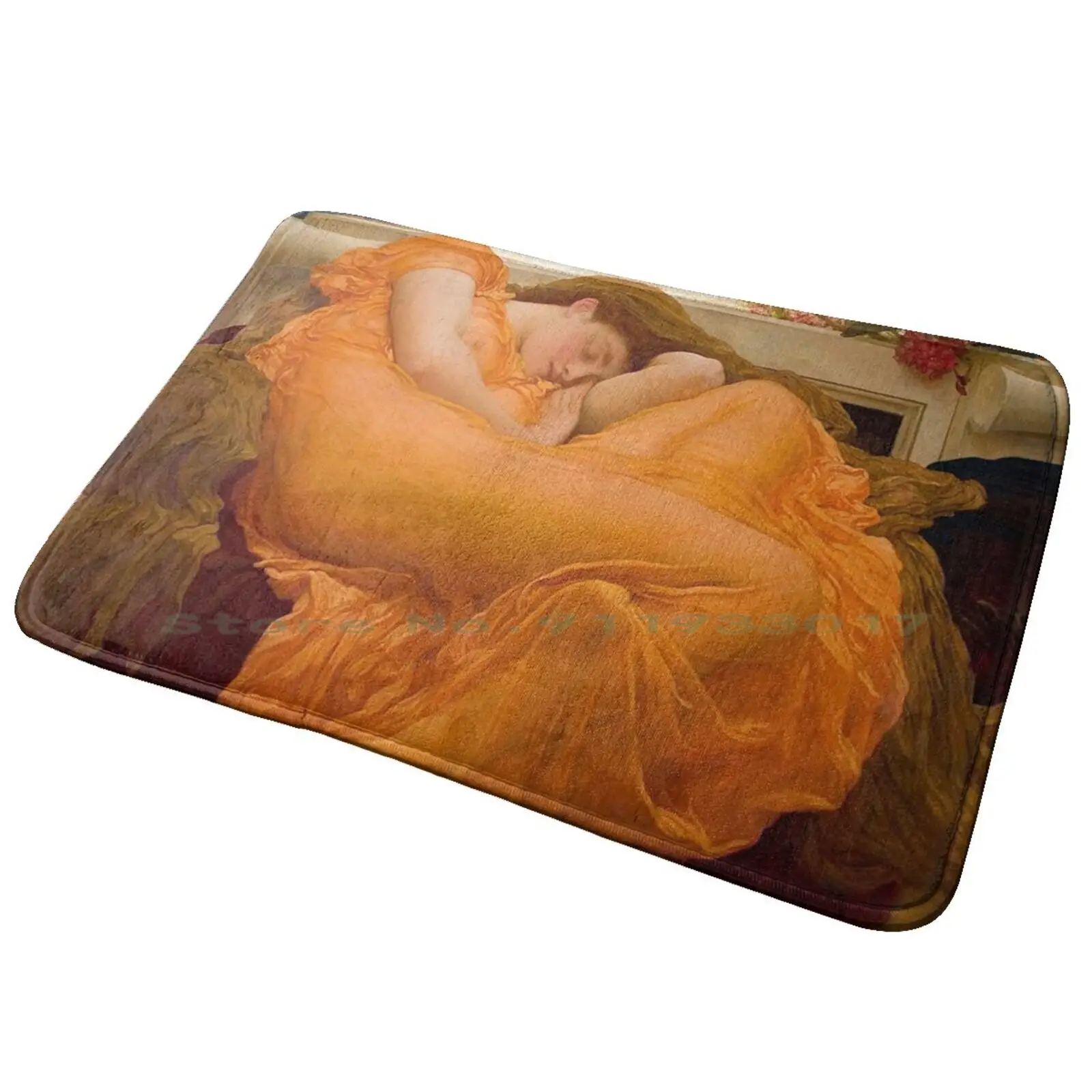Flaming June-Frederic Leighton Entrance Door Mat Bath Mat Rug Kylie Minogue Silvanemesis 14t Anti-Slip Bedroom Kitchen Foot Mat