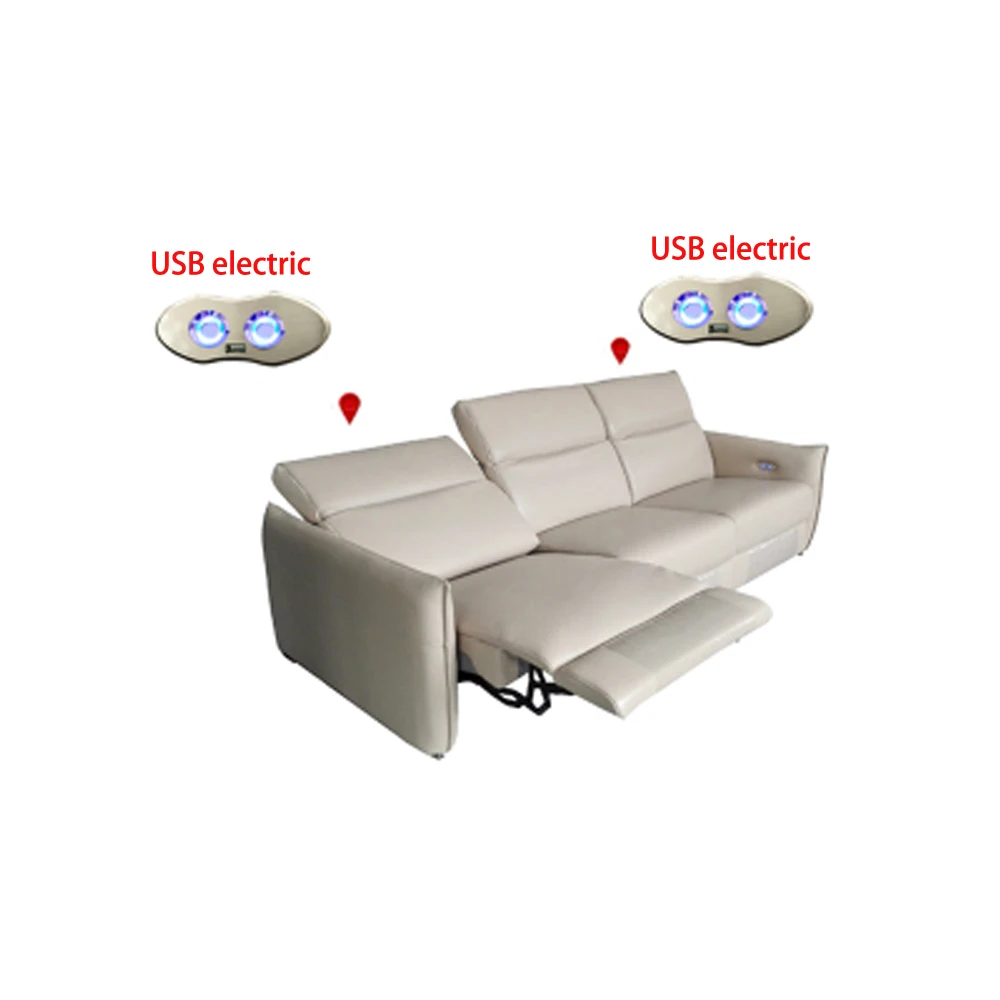 Sofa do salonu zestaw 3 osobowa prawdziwe skórzane sofy moc elektryczny fotel salon kanapa puff asiento muebles de sala cama