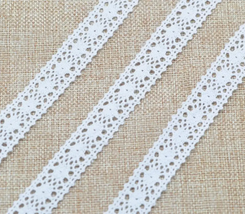 Garniture de dentelle en coton blanc de haute qualité, 5Yards(4.6m), matériel artisanal, tissu à coudre, accessoires de décoration, cadeau Pac