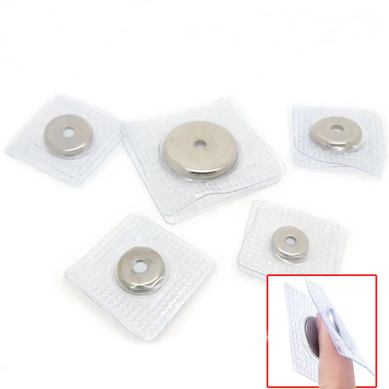 100pcs PVC Waterproof Invisible Hidden Magnetic Buttons Closure Bag Clothes Suturable Magnet Snaps Buttons Sewing Accessories