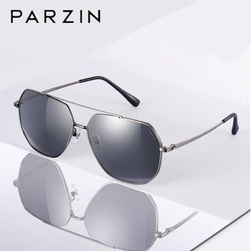 

PARZIN Polarized Men Sunglasses Metal Big Frame Driving Glasses Sun Glasses For Male New 8278