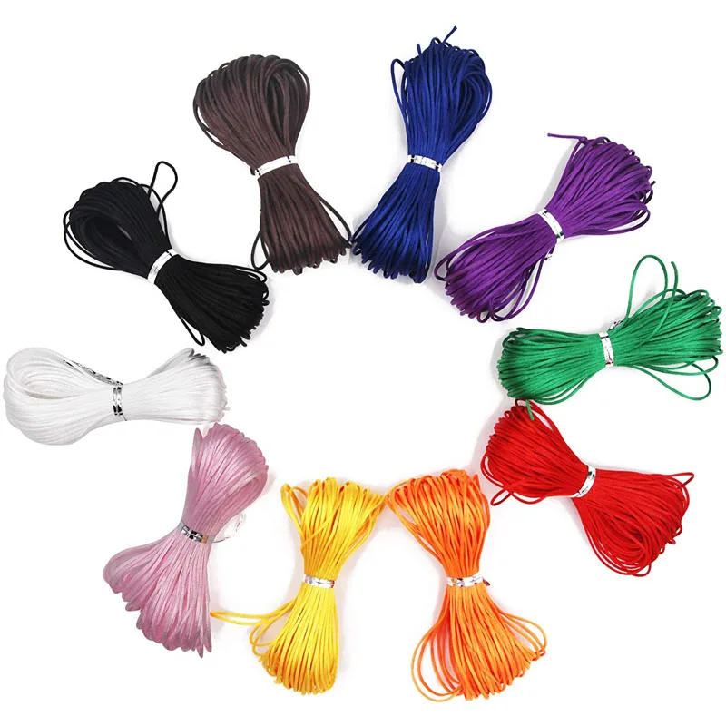 Satin Nylon Decorative Rope Craft Knotted String for Bracelet Beaded Jewelry Making Chinese Knotting Christmas Tree Supplies