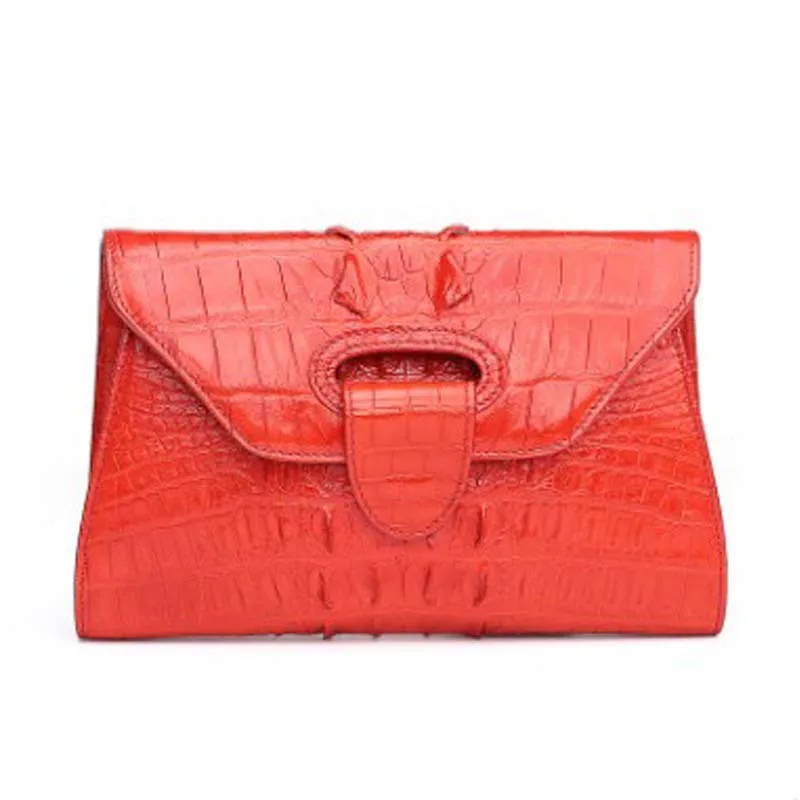 dongou Crocodile lady bag leather handbag fashion temperament banquet bag shoulder slung small bag chain bag women clutch bag