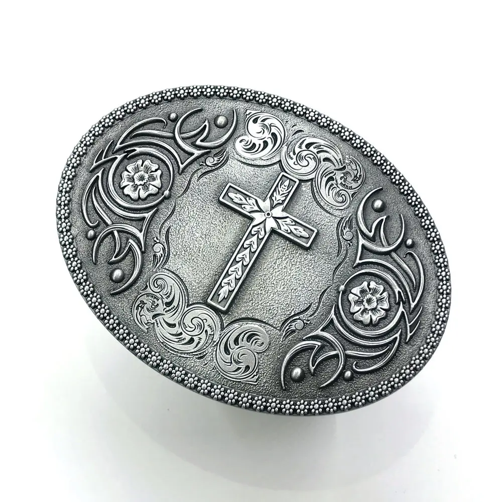 

Western cowboy zinc alloy with wheat cross guard wild buckle