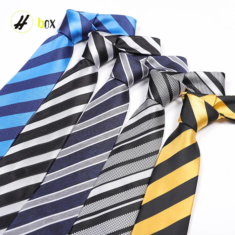 8CM men's striped tie business executive ties polyester silk jacquard big necktie wedding