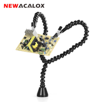 NEWACALOX Magnetic Base Soldering IronThird Helping Hand Tool PCB Holder Solder Stand Station Flexible Arm for Repairing Welding