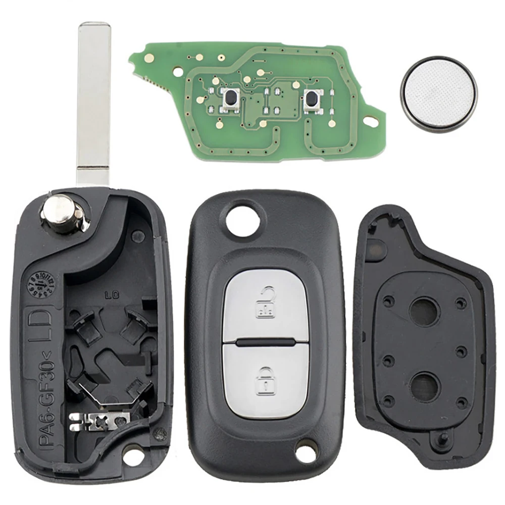 2  Buttons Smart Car Remote Key with  ID46 PFC7961A Chip Fit for Renault Clio III Clio 3 Kangoo-Master Modus Twingo 2006-2016