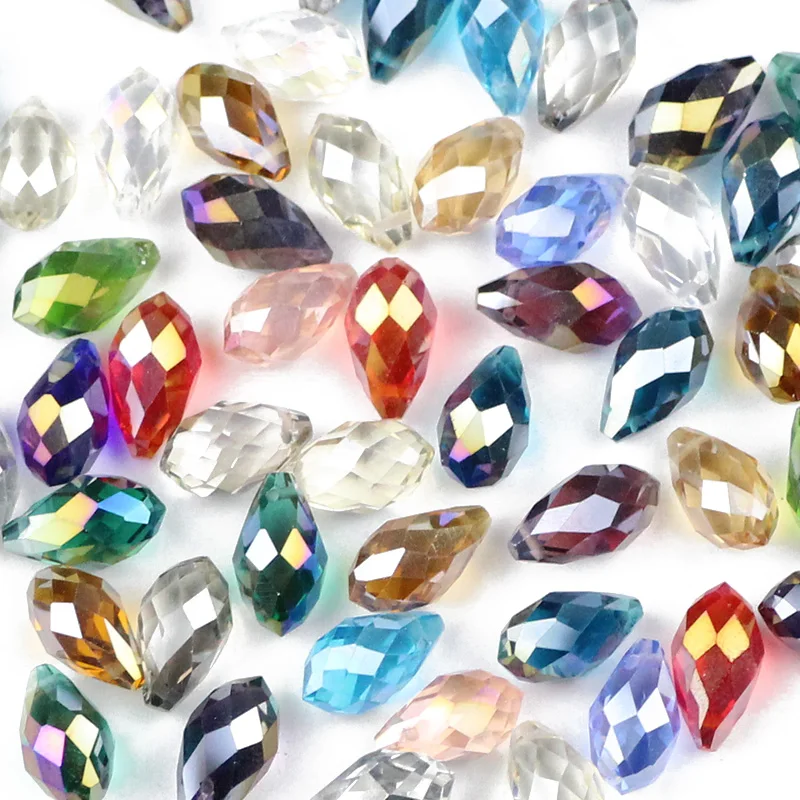 YHBZRET Waterdrop wisiorek kryształki austriackie 8*13mm 30 sztuk Teardrop szkło luźne koralik na wyrób biżuterii bransoletka kolczyki DIY