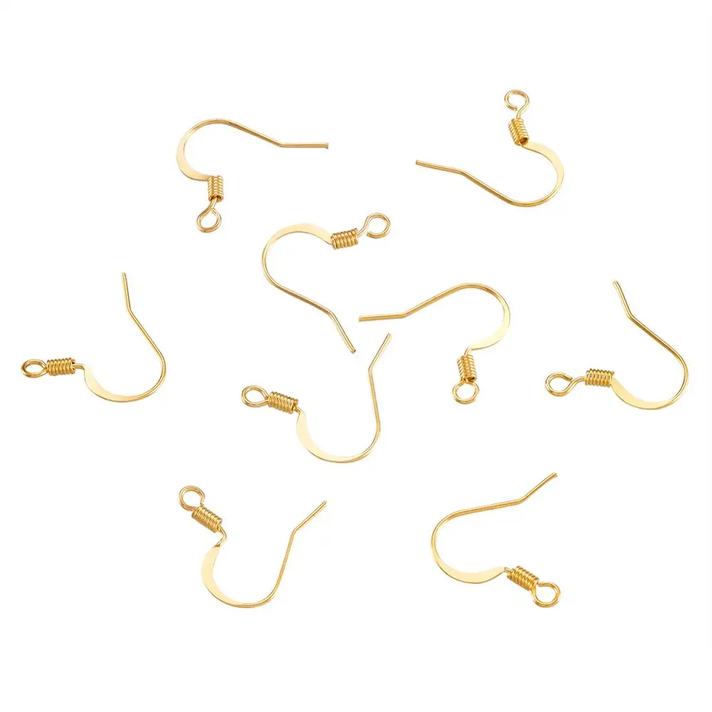 1000pcs Brass Earring Hooks Ear Wire For Jewelry Making DIY Earring Hooks Clasps Accessories Findings Nickel Free F60