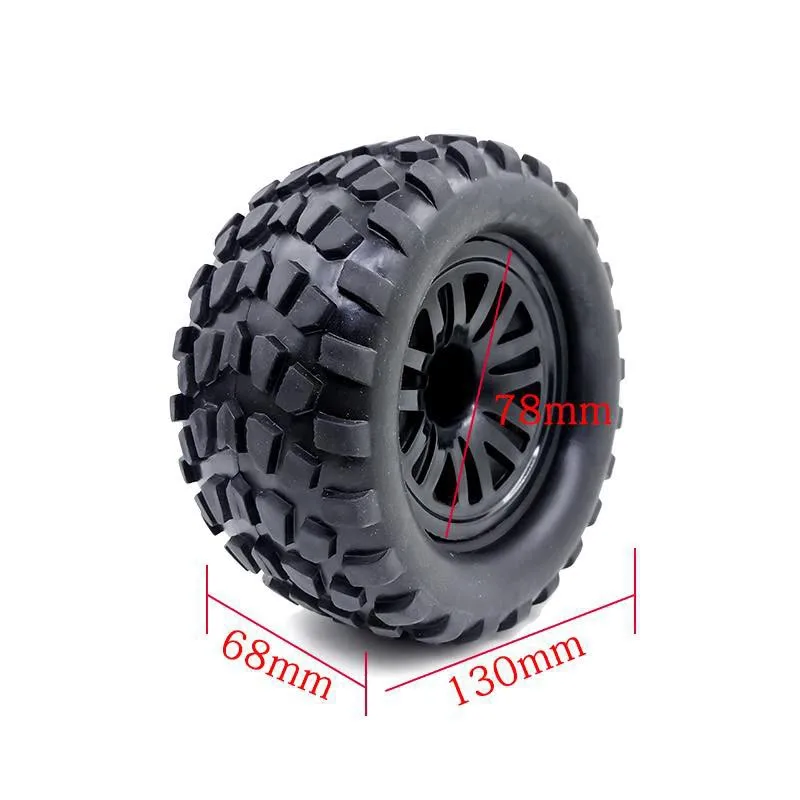 4PCS 130mm 1/10 Truck Tire & Wheel Hex 12mm For Traxxas Tamiya Kyosho HPI HSP Savage XS TM Flux LRP