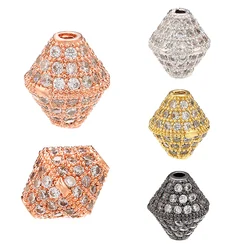 ZHUKOU 9x11mm irregular brass crystal spacer beads for women DIY handmade necklace bracelet jewelry accessories model: VZ236