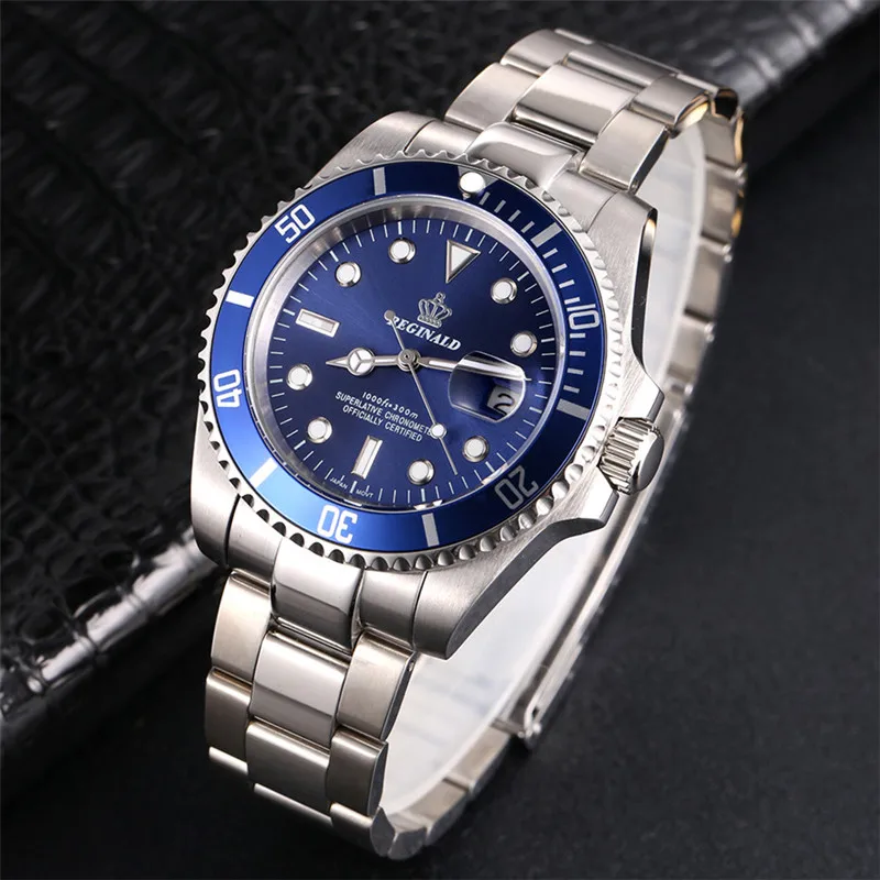 2020 Men Watches Top Luxury Brand Reginald Watches Men Rotatable Bezel GMT Sapphire Glass Date Stainless Steel Watch Boss Watch