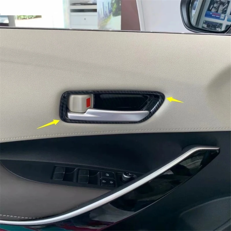 For Toyota Corolla Cross (XG10) 2020 2021 Door Handle Bowl Cover Inner Door Bowl Sticker Side Door Bowl Protector ABS Styling