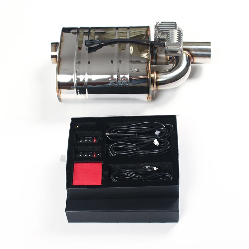 

Best-selling SS304 One in out Electric Valved Exhaust Muffler
