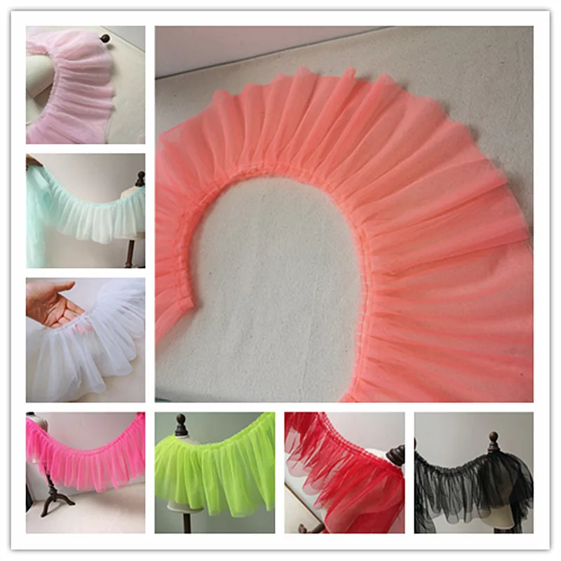 Fluffy Pleated Mesh Cloth Widened Clothing Lace Fabric DIY Girls One-piece Multi-layer Cake Skirt Curtain Sewing Accessories