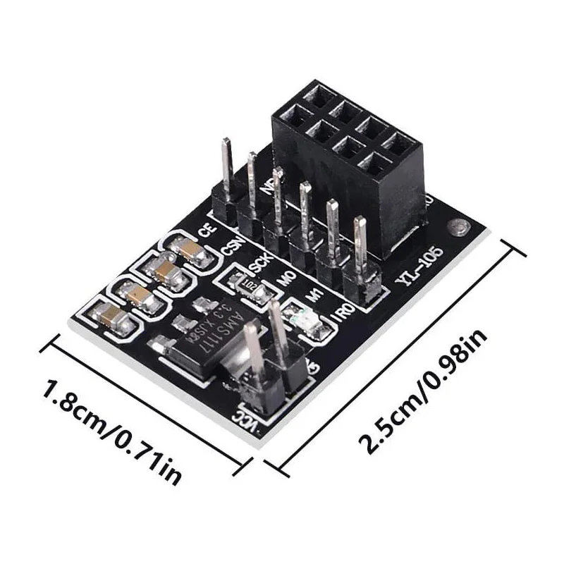 6 sztuk/partia NRF24L01 2.4GHz bezprzewodowy moduł nadawczo-odbiorczy RF z NRF24L01 gniazdo Breakout Adapter dla Arduino