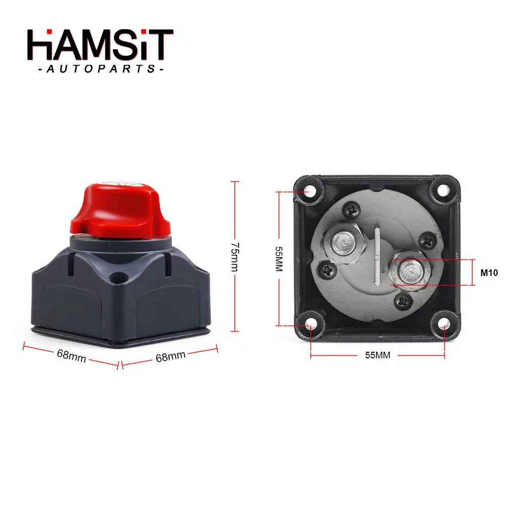 Hamsit 12-60V 100A-300A Universal Car Auto RV Marine Boat Battery Selector Isolator Disconnect Rotary Switch Cut