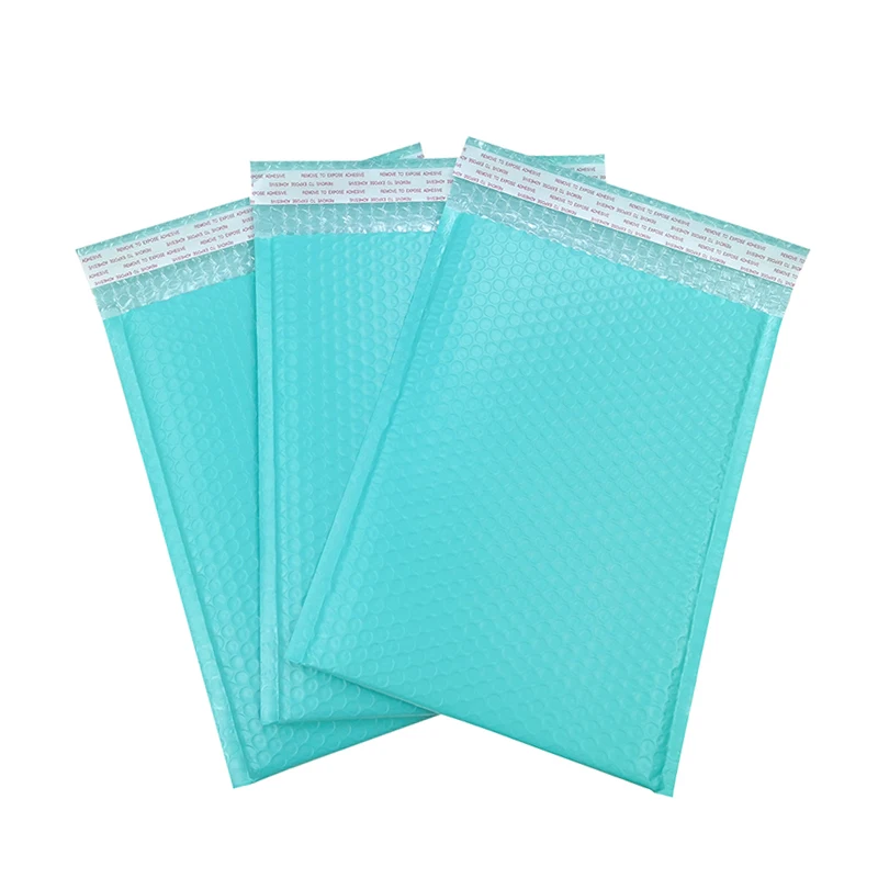 Bubble Mailers Teal Poly Padded Envelopes Small Business Opaque Packaging Postal Self Seal Waterproof Mailing Bag for Jewelry