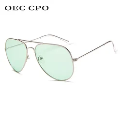 OEC CPO Fashion Clear Color Pilot Sunglasses Women Men Brand Designer Pink Blue Lens Sun Glasses Men Women Outdoor Glasses O644