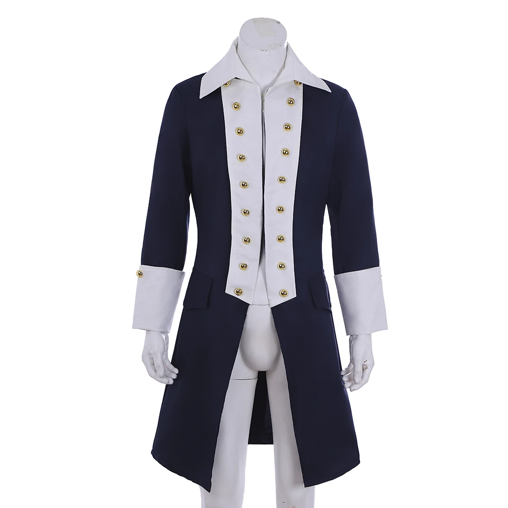 

18th Century Mens Royal Military Jacket Costume Colonial Tuxedo Hamilton Coat George Washington Medieval Jacket