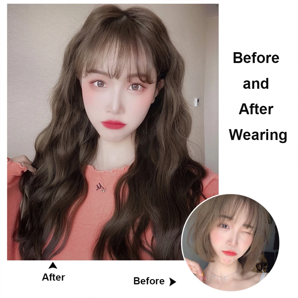AILIADE 45CM Synthetic Hair Long Water Wave One Piece Haipiece Black Brown Wave Pieces Clip in Hair Pieces For Women image 3