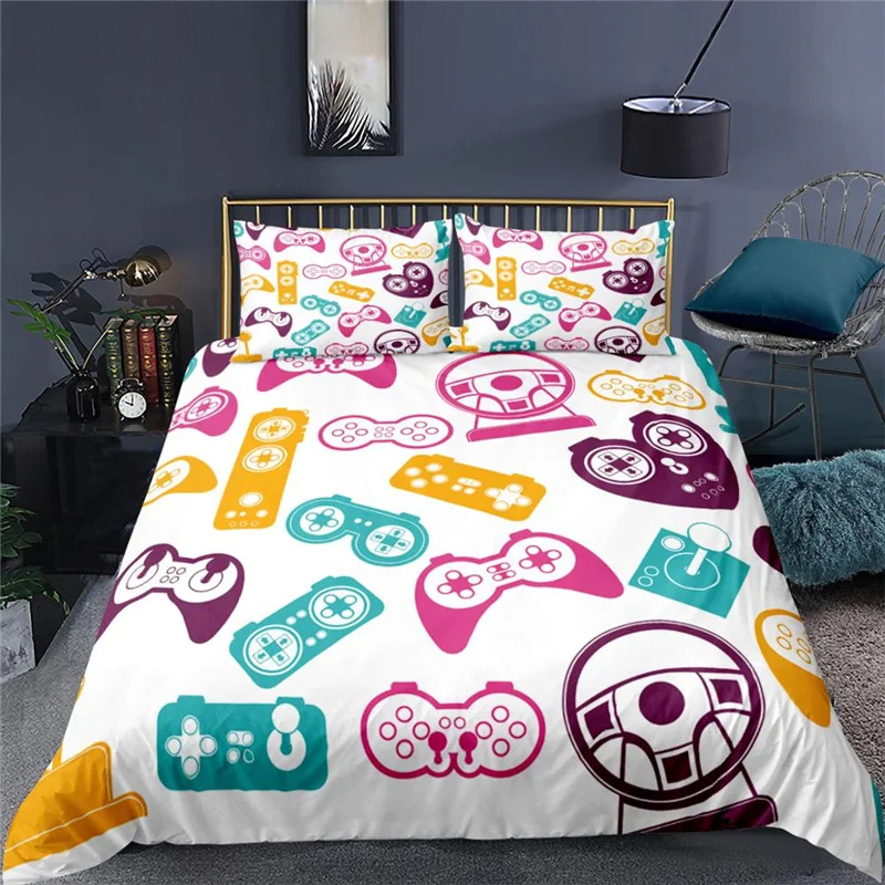 Home Textile Luxury 3D Game Console Print 2/3Pcs Comfortable Duvet Cover Pillowcase Bedding Sets Queen and King EU/US/AU Size