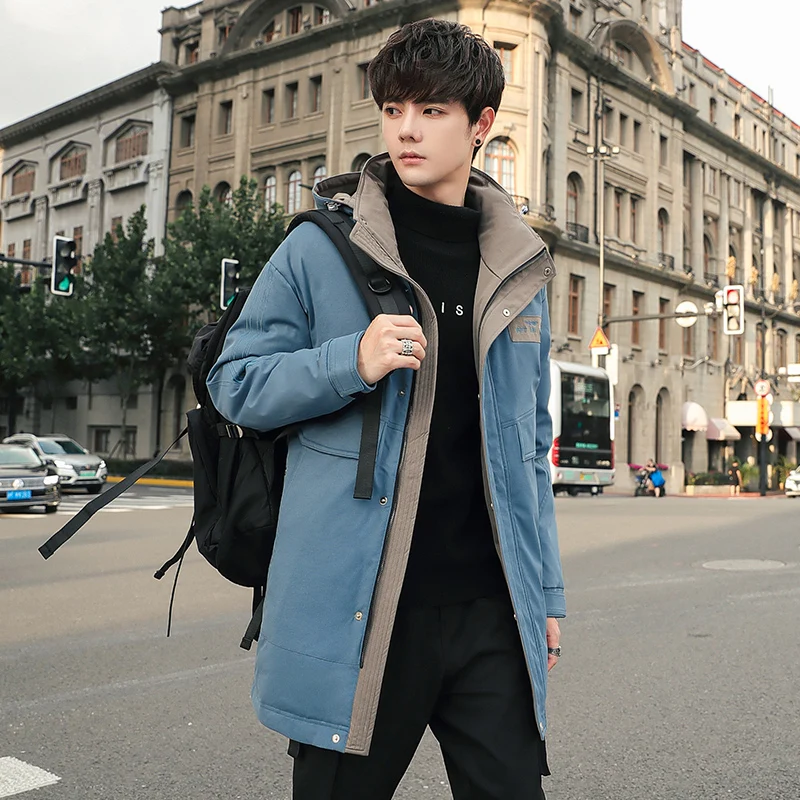 Down jacket men 2021 new tide brand trend handsome winter thickening hooded coat High quality fashion street warm jackets