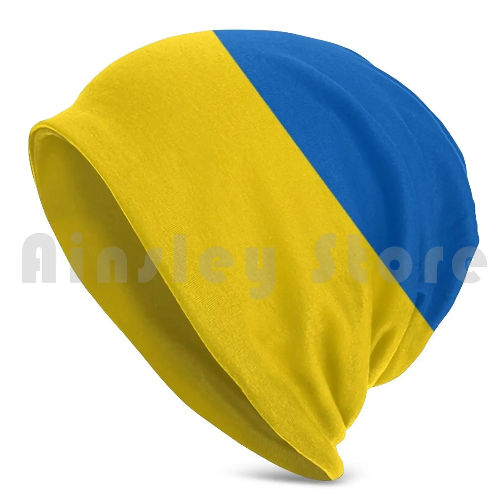 Flag Of Ukraine Beanies Knit Hat Hip Hop Ukraine Flag Ukrainian Kiev Europe Country Kyiv Typography Blue Ukraine