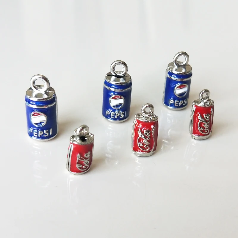 10pcs 3D Cola Drink Bottle Enamel Charms Drop Oil Alloy Pendants Beverage Floating DIY Earring Bracelet Jewelry Accessory YZ748