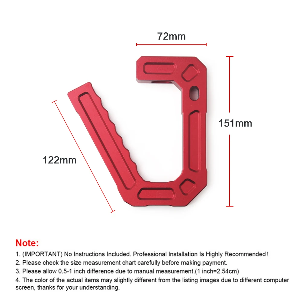 Aluminum Car Front Grab Handles Grip Bar for Jeep JK Wrangler 07-18 Sport Sahara Rubicon 2/4 Door (Pair)