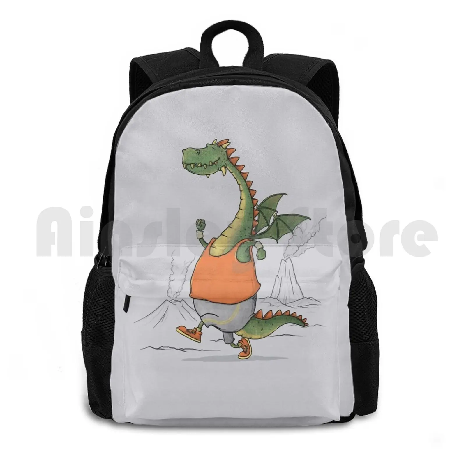 

Morning Run Outdoor Hiking Backpack Waterproof Camping Travel Running Morning Mountain Dragon Sport Athletic Funny Animal