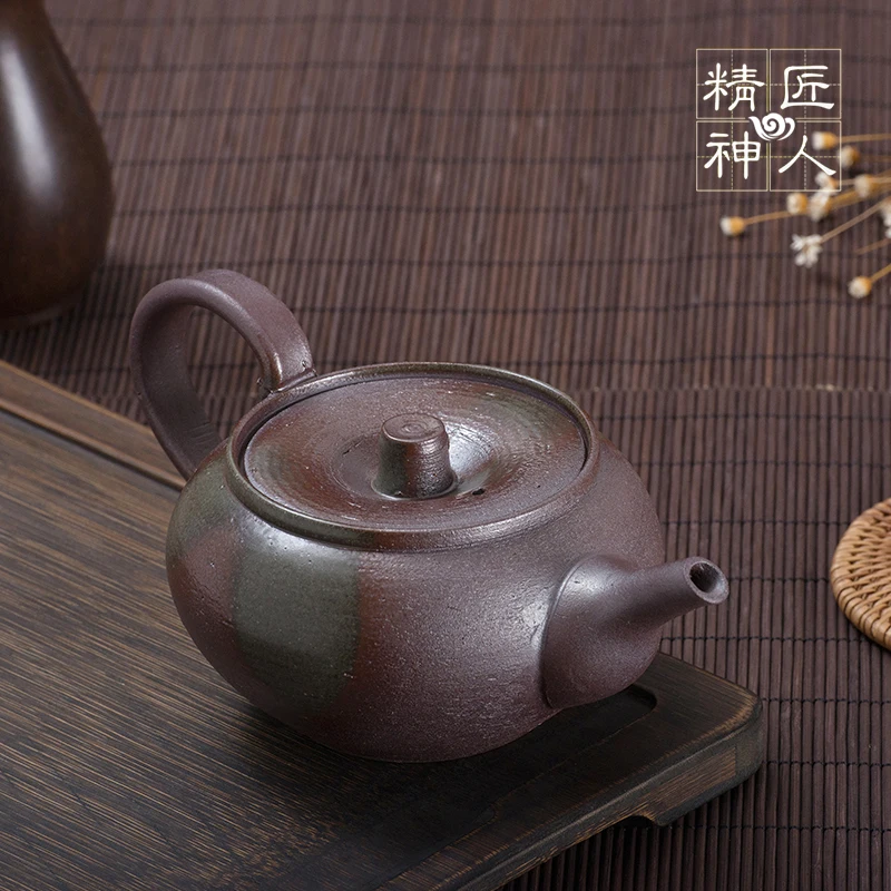 Japanese imports of ages na burning ash glaze successful side put the pot of Japanese thick clay POTS make tea, tea sets