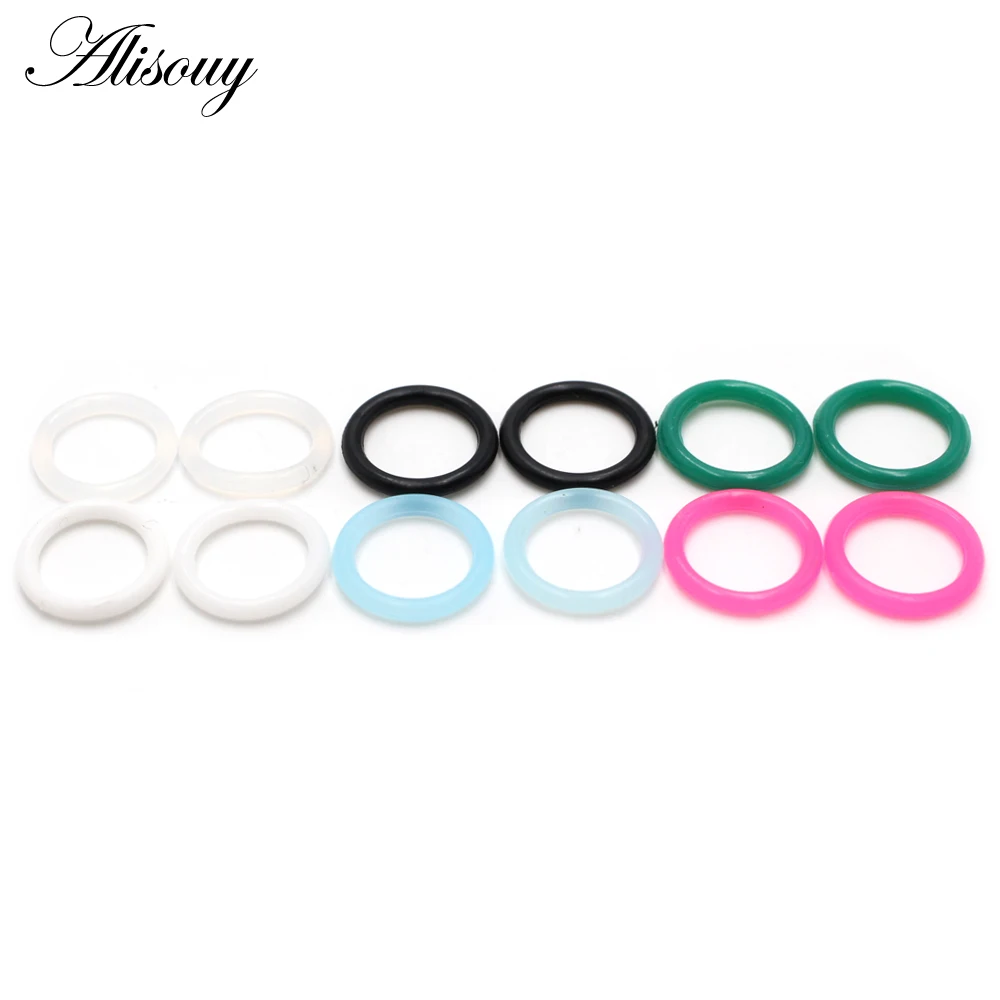 Alisouy 100pcs Rubber Silicone Seal Circle O-Rings Switch Dampeners Industrial Crafts DIY Jewelry For Ear Taper Expander Tunnels