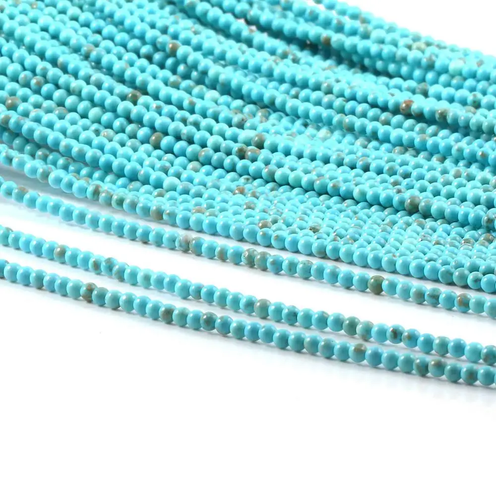 1pc Wholesale Natural Stone Beads Turquoises Loose Bead for Jewelry Making Diy Necklace Bracelet Accessories 2mm