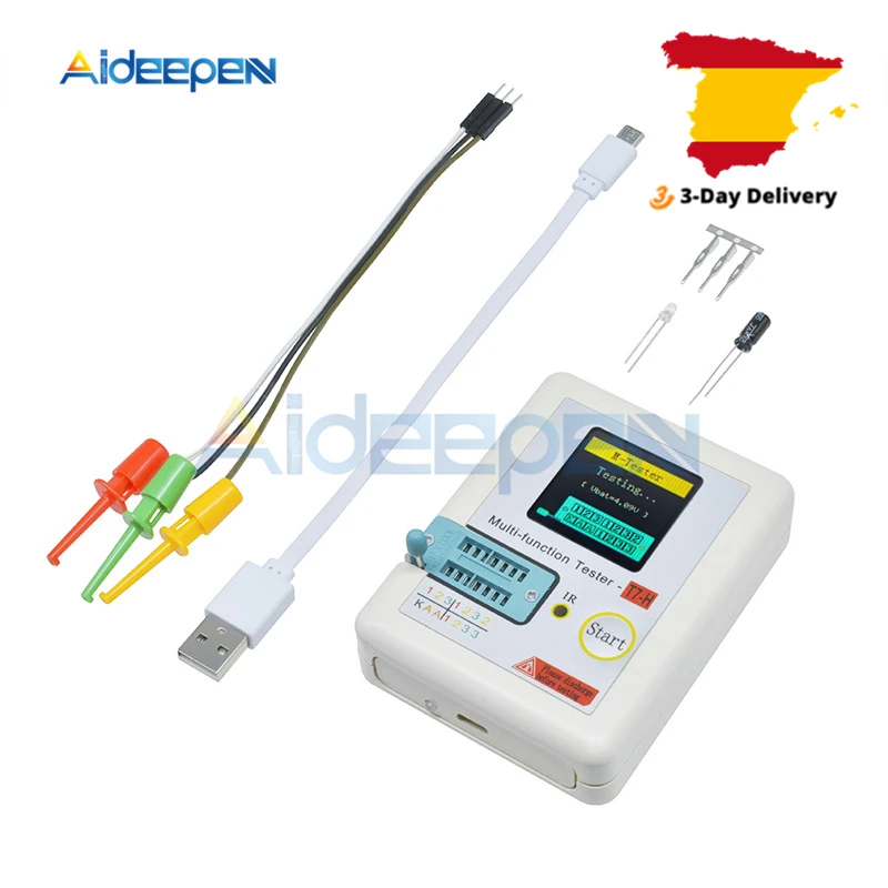 T7 TC-T7-H Tester próbnik elektroniczny dioda trioda miernik pojemności LCR ESR NPN PNP MOSFET IR cyfrowy wielofunkcyjny Tester multimetr